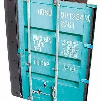 Clip folder container | Turquoise made of wood