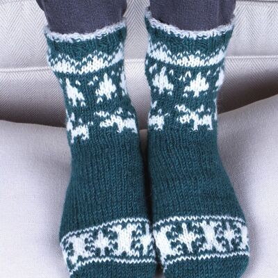 Mens Christmas Tree Sofa Socks - One Colour