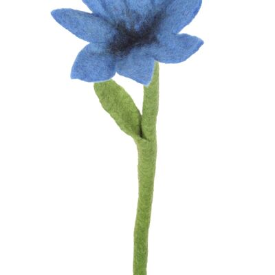 Hand Felted Flower - Cornflower Blue