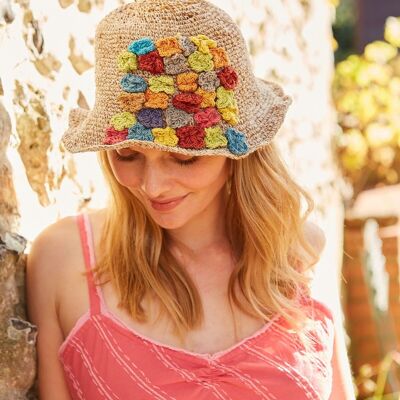 Hemp/Cotton Hat Applique Flowers - One Colour