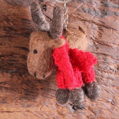 Malcolm The Moose Keyring - One Colour