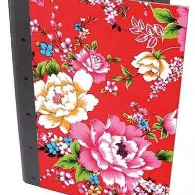 Clip folder - colorful flowers made of wood