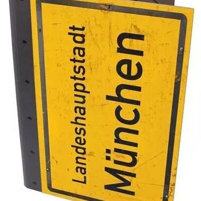 Dossier à clips - Panneau de la ville de Munich en bois