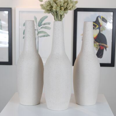 Tall bottle shaped ceramic vase