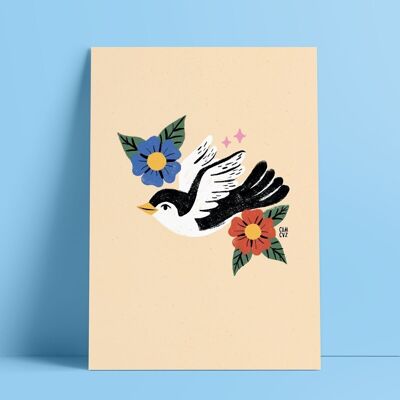 Cartel de golondrina | Inspiración para tatuajes de la vieja escuela.