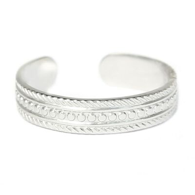 Bague en argent à pois