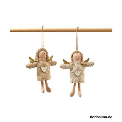 Set of 4 decorative angels to hang 22 cm - Christmas decoration