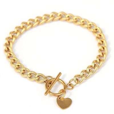 Bracelet chaîne coeur doré