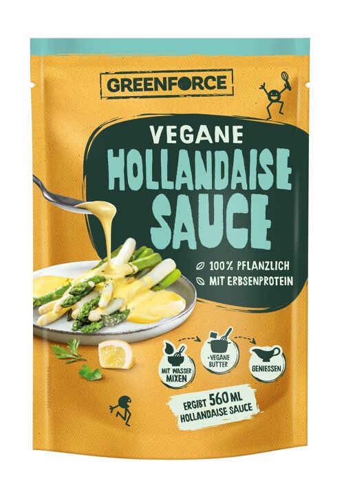 Vegane Hollandaise Sauce | Pflanzlicher Hollandaise-Mix von GREENFORCE 100g ergibt 560ml | Glutenfrei, Zuckerfrei & Fertig in 10 Minuten