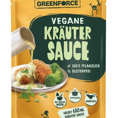 Salsa de hierbas vegana | Mezcla de salsa de hierbas y verduras de GREENFORCE 80 g rinde 680 ml | Sin gluten, sin azúcar y listo en 10 minutos