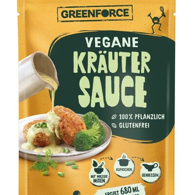 Vegane Kräuter Sauce | Pflanzlicher Kräuter Saucen-Mix von GREENFORCE 80g ergibt 680ml | Glutenfrei, Zuckerfrei & Fertig in 10 Minuten