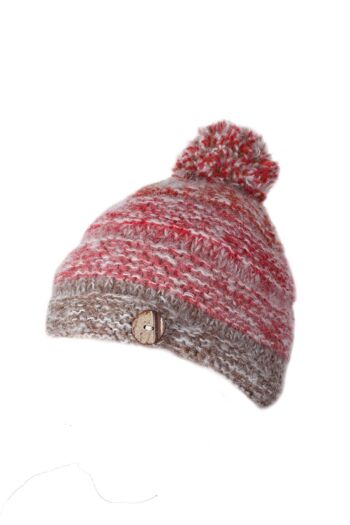 Compra Gorro con Pompón Sierra Nevada Rojo Tierra - Rojo Tierra al