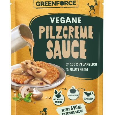 Vegane Pilzcremesoße | Pflanzlicher Pilz Sauce-Mix von GREENFORCE 80g ergibt 640ml | Glutenfrei, Zuckerfrei & Fertig in 10 Minuten