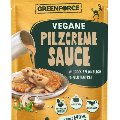 Vegane Pilzcremesoße | Pflanzlicher Pilz Sauce-Mix von GREENFORCE 80g ergibt 640ml | Glutenfrei, Zuckerfrei & Fertig in 10 Minuten