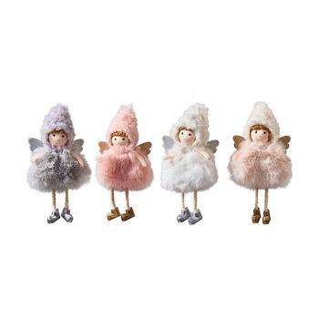 Set de 4 anges de noël à suspendre 17.5 cm x 4 - Décoration de Noël