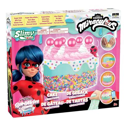 Miraculous Ladybug - Rif: M06007 - Kit slime "Torta di compleanno" - Creazioni di pasticceria "Sprinkles n' Slimy" con utensili da cucina, ingredienti, condimenti, decorazioni (Wyncor)