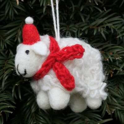 Cosy Sheep Christmas Decoration - Decoration