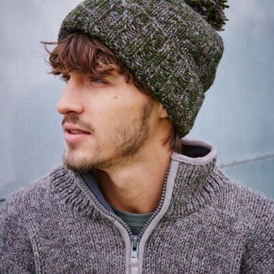 Donegal Bobble Beanie - Moss