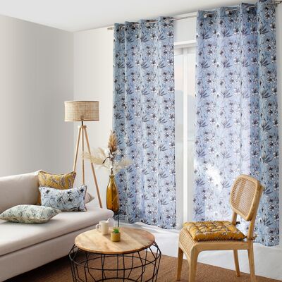 BLUE printed LILY curtain 135 x 240 cm