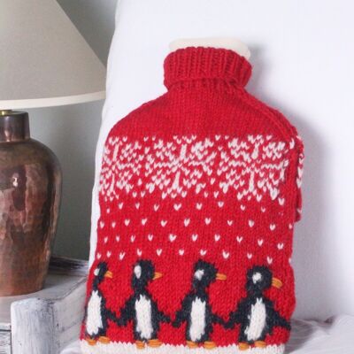 Penguin Christmas Hot Water Bottle - One Colour