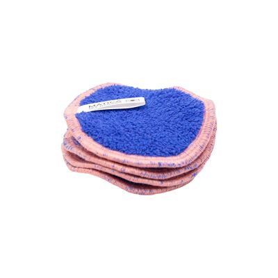 Set of 4 washable make-up removal pads CHAIM - BLUE