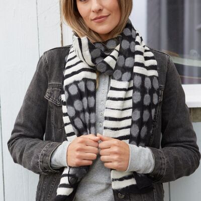 Spots & Stripes Scarf Neutral - Neutral