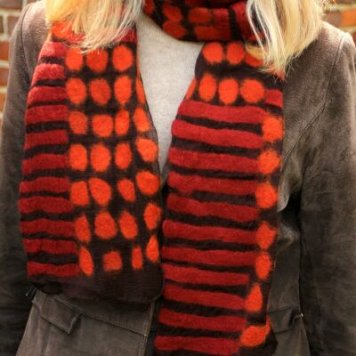 Spots & Stripes Scarf Red - Red
