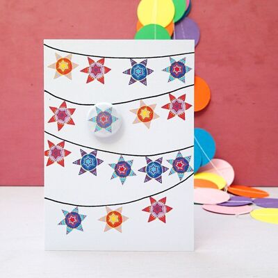 Star Garland - Greeting card with badge