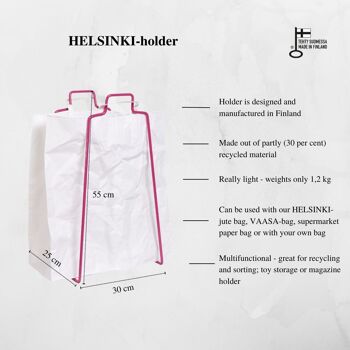 Porte-sacs en papier HELSINKI rose framboise 2