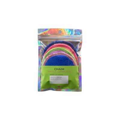 Set of 4 washable make-up removal pads CHAIM - COLORFUL