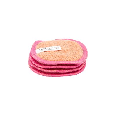 Set of 4 washable make-up removal pads CHAIM - PEACH