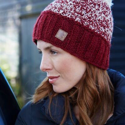 Prague Bobble Beanie - Burgundy