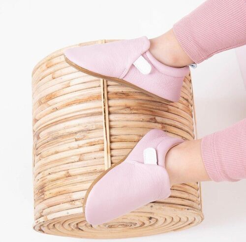 Chaussons bébé premiers pas en cuir souple "Caméo"