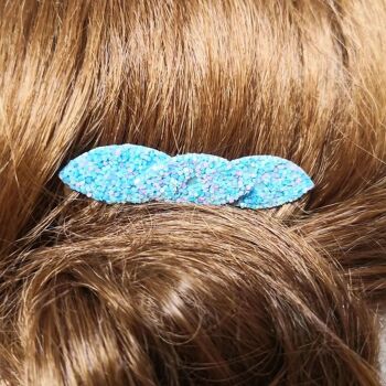 Lot de 2 peignes à cheveux paillettes | peigne Ariel | Accessoire coiffure sirène | Peigne bleu irisé | peigne or rose 1