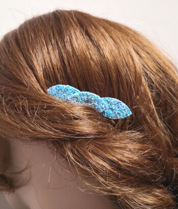 Lot de 2 peignes à cheveux paillettes | peigne Ariel | Accessoire coiffure sirène | Peigne bleu irisé | peigne or rose 5