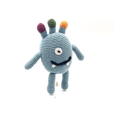 Mostro di peluche per bambini di Halloween, sonaglio – uovo di anatra blu