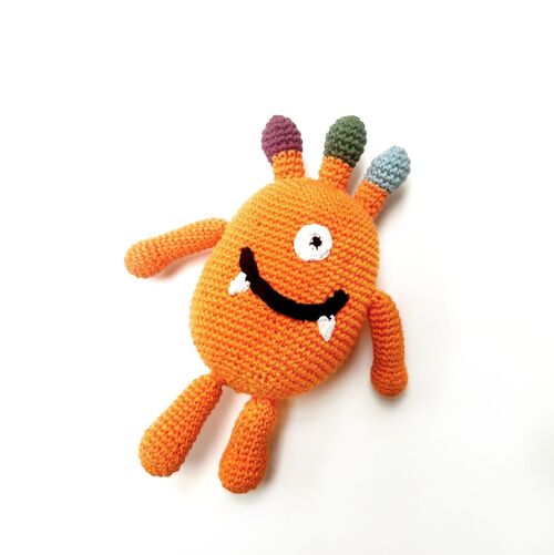 Halloween Baby Soft Toy Monster rattle – soft orange