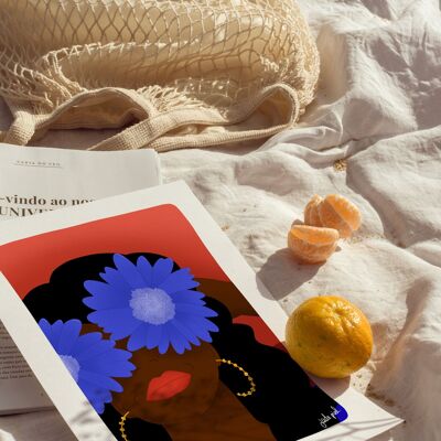 Poster Fiori Blu 10x15 cm (A6)
