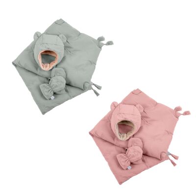 Coffret Cadeau Chic pour Bébé : Couverture Moelleuse et Respirante avec Bonnet et Moufles Assortis - Idéal pour une Baby Shower