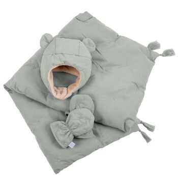 Coffret Cadeau Chic pour Bébé : Couverture Moelleuse et Respirante avec Bonnet et Moufles Assortis - Idéal pour une Baby Shower 7
