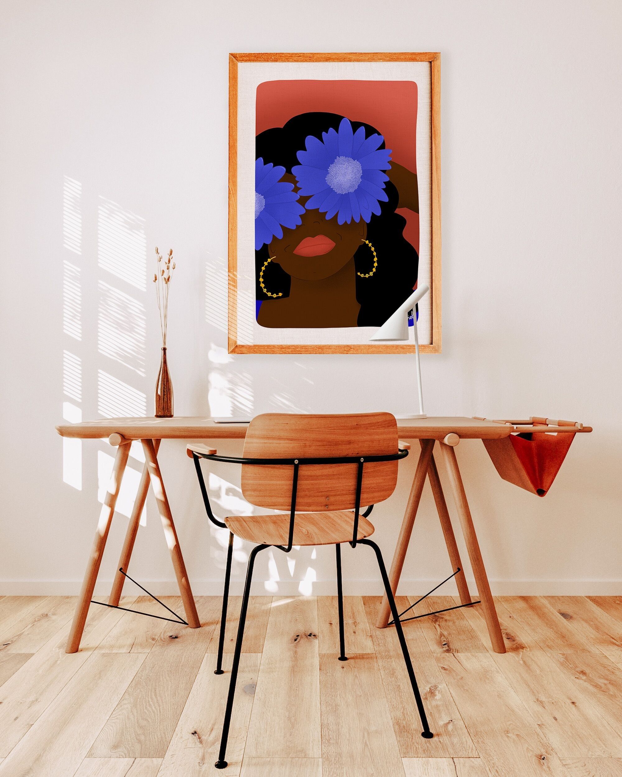 Poster Fiori Blu 42x59,4 cm (A2)