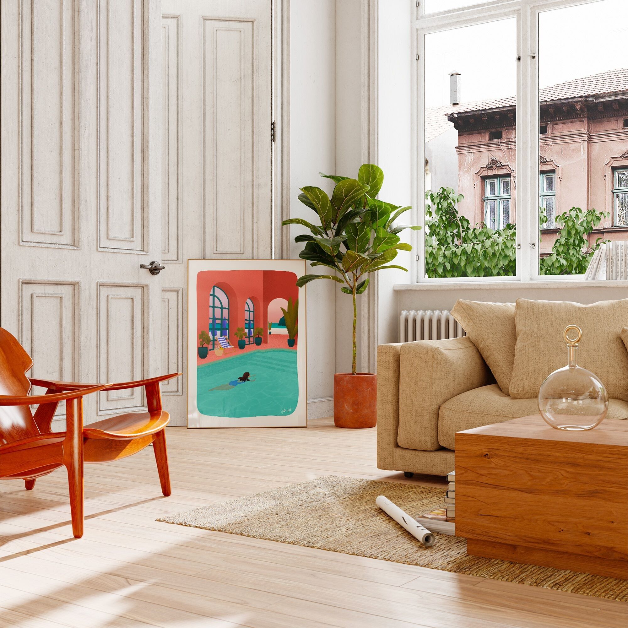 Cartolina Piscina Interna 10x15cm (A6)