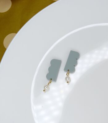 Boucles d'oreilles en acrylique Sage Belle avec connecteurs en acier inoxydable 2