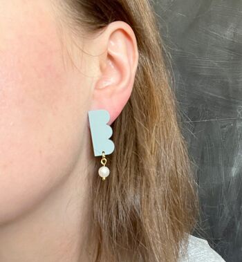 Boucles d'oreilles en acrylique Sage Belle avec connecteurs en acier inoxydable 3