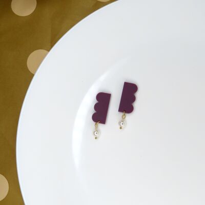 Boucles d'oreilles en acrylique Plum Belle avec clous en acier inoxydable