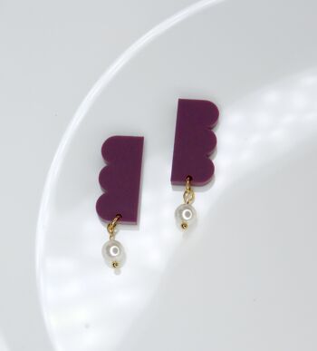 Boucles d'oreilles en acrylique Plum Belle avec clous en acier inoxydable 2