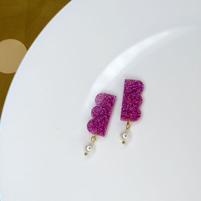 Glitter Belle acrylic earrings with stainless steel studs
