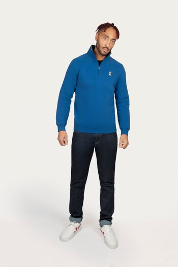 Mawenzi King Blue – Sweat-shirt bleu Roy 100% coton BIO 3