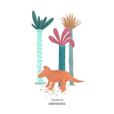 A5 Imprimer Dinosaures « Tricératops »
