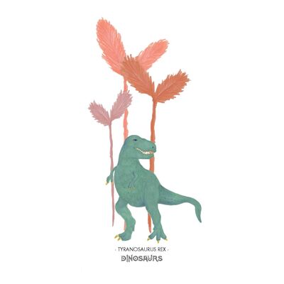 Stampa A5 con dinosauro "Tyranosaurus Rex"